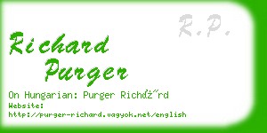 richard purger business card